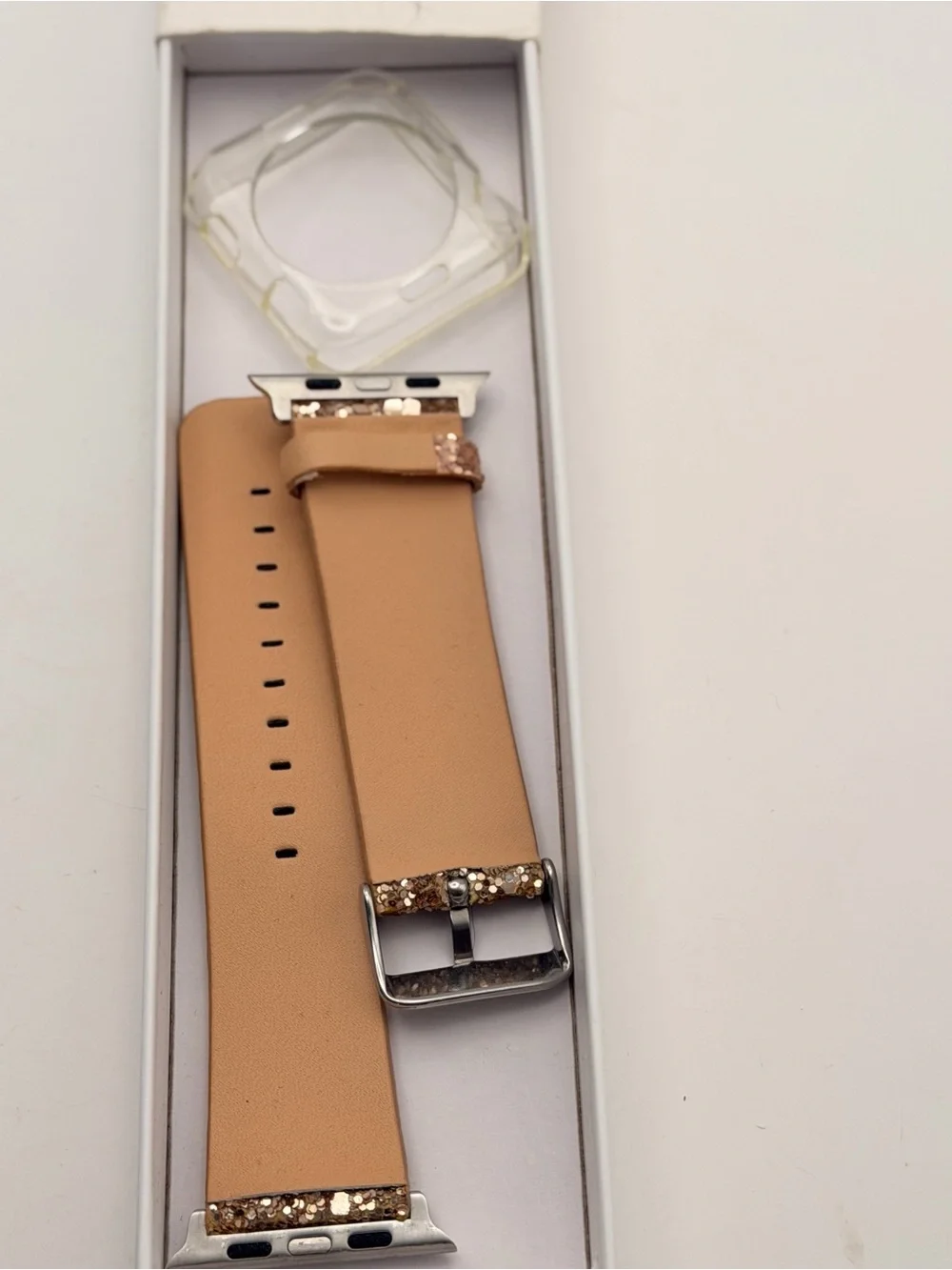Apple Watch Gold Glitter Band and Case protector